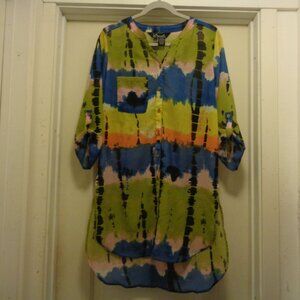 OMBRE TYEDYED DRAPED TUNIC GIRL DRESS BY VINCENTE  M